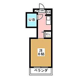 橋本大河原ビル ワンルームの間取図画像