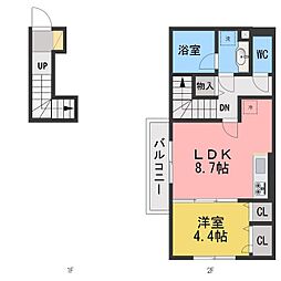 エスペランサ 1LDKの間取図画像