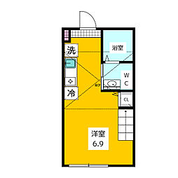 クラージュ橋本 ワンルームの間取図画像