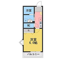 メルラス相模原 1Kの間取図画像