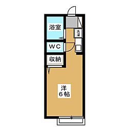 カーサ吉野2 ワンルームの間取図画像