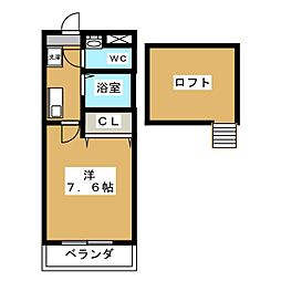 エクレール橋本 1Kの間取図画像