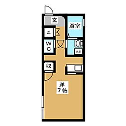 クレシア西橋本 ワンルームの間取図画像