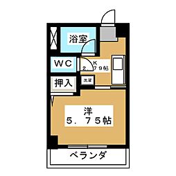 ロックヒル2 1Kの間取図画像