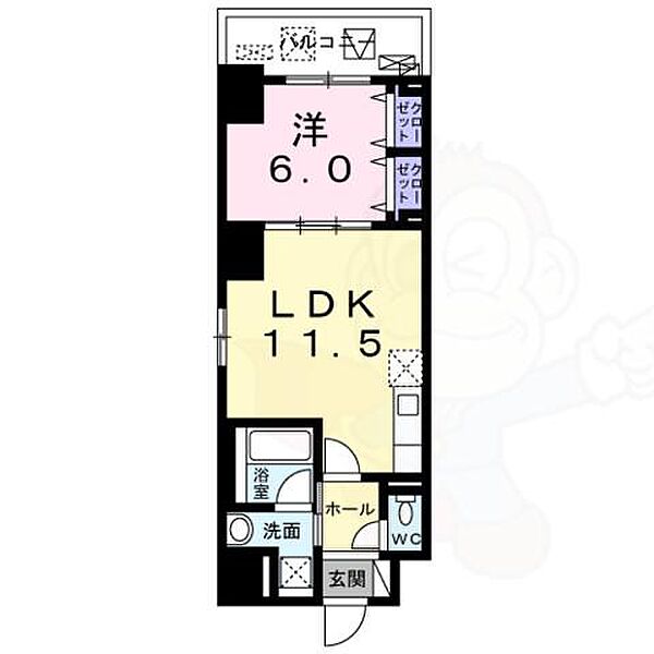 プリーゼ ｜大阪府吹田市江の木町(賃貸マンション1LDK・6階・46.17㎡)の写真 その2