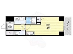 北大阪急行電鉄 江坂駅 徒歩4分の賃貸マンション 5階ワンルームの間取り