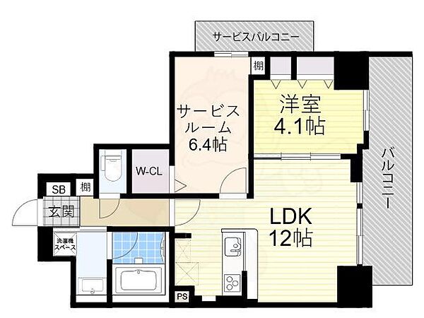 ラヴィベール江坂 ｜大阪府吹田市江の木町(賃貸マンション1SLDK・4階・53.69㎡)の写真 その2