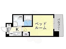 セレニテ江坂ルフレ 1Kの間取図画像