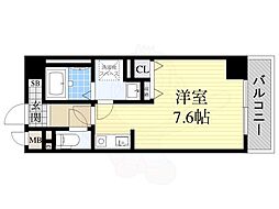 中央メルヴェール江坂 ワンルームの間取図画像