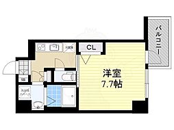 ラドゥセール江坂2 1Kの間取図画像