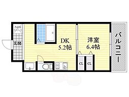 第6関根マンション 1DKの間取図画像