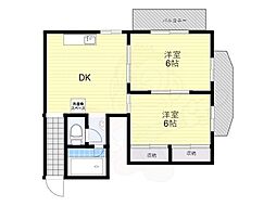 ハイツパルクシュトラーセ 2DKの間取図画像