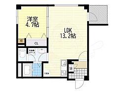 フィユフラッツ豊津グラン 1LDKの間取図画像