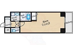 グランブルジュ ワンルームの間取図画像