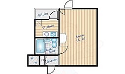 バトンルージュ 1Kの間取図画像