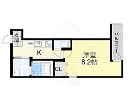 フジパレス吹田垂水町3番館 1Kの間取図画像
