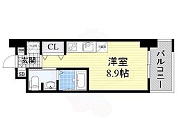 GlenparkEsaka2 ワンルームの間取図画像