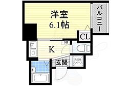 シティライフプレサンス新大阪 ワンルームの間取図画像