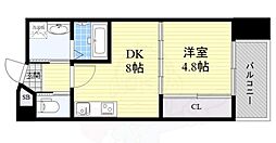 ル・レーヴ江坂 1LDKの間取図画像