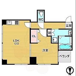 第6エンシン北大阪ビル 1LDKの間取図画像