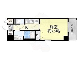 エスリード江坂垂水町 1Kの間取図画像