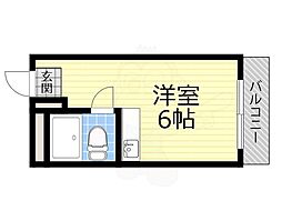 メゾン豊津1 ワンルームの間取図画像