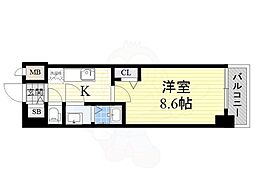 フェニックス新大阪 1Kの間取図画像