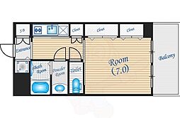 サニーサイド江坂 1Kの間取図画像