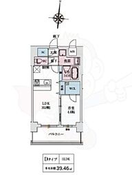 スプランディッド新大阪VIII 1LDKの間取図画像