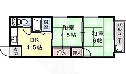 サンハイツ伊丹 2DKの間取図画像