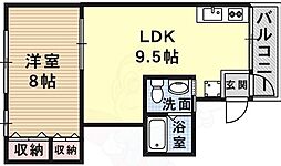 第一中村マンション 1LDKの間取図画像