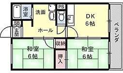 コーポ西台 2DKの間取図画像