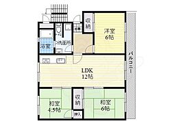 豊中ビューハイツS棟 3LDKの間取図画像