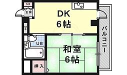 エクセレント伊丹 1Kの間取図画像