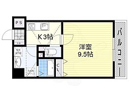 イムーブルエピ 1Kの間取図画像