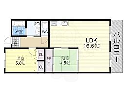 グランドール南野 3LDKの間取図画像