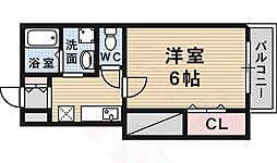 エクセル新伊丹 1Kの間取図画像