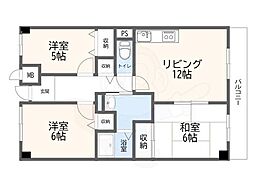 カサベルデ伊丹 3LDKの間取図画像