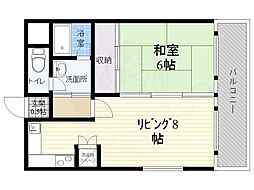 エーデルハイム船原 2DKの間取図画像