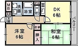 マンション白馬 2DKの間取図画像