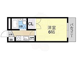 レナトゥス伊丹 1Kの間取図画像