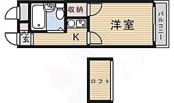 フルーク美鈴 1Kの間取図画像