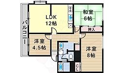 サンガーデン・ホップ 3LDKの間取図画像