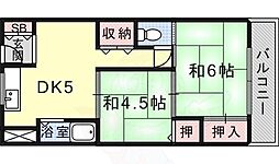 ヴィラ東伊丹 2DKの間取図画像