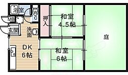 坂上ハイツ 2DKの間取図画像
