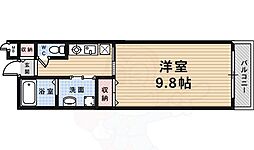 アドラブール 1Kの間取図画像