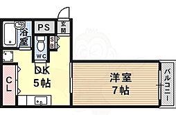 ラ・ジルエット 1DKの間取図画像