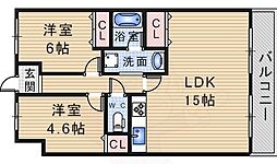 ロイヤル瑞ケ丘 2LDKの間取図画像