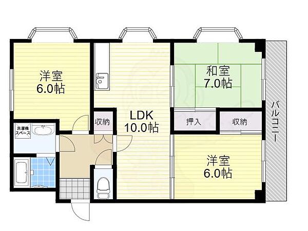 ノア2 201｜大阪府豊中市浜１丁目(賃貸マンション3LDK・2階・70.00㎡)の写真 その2