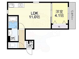 Parks吹田 3階1LDKの間取り